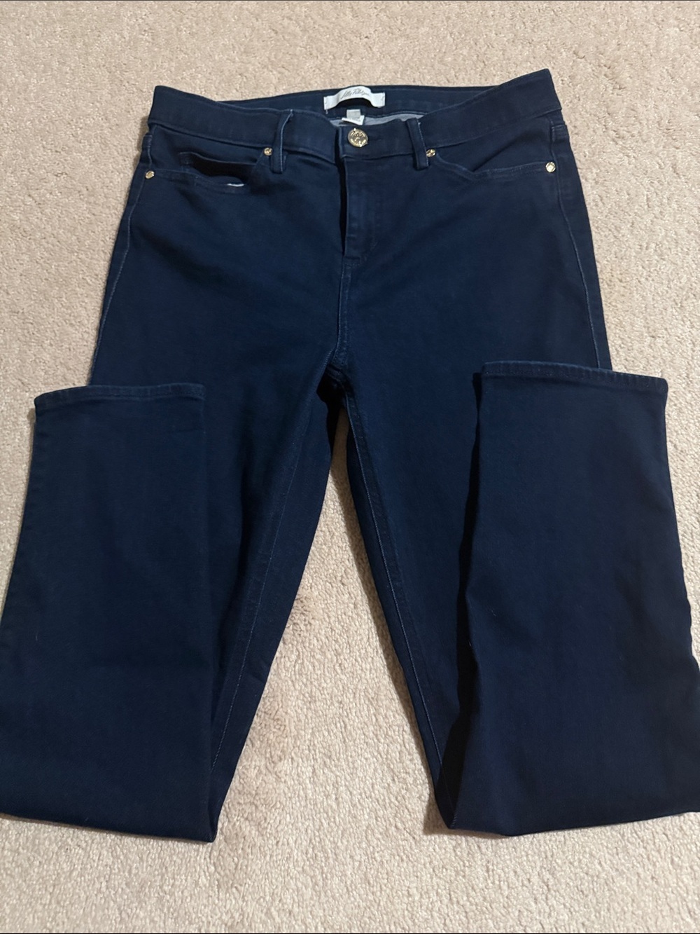 Lilly Pulitzer Navy Straight-Leg Jeans with Gold-Tone Hardware - Picture 2 of 15